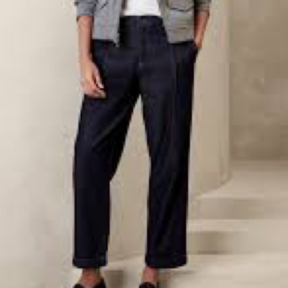 Banana Republic Luxe Mid Rise Straight Jeans Dark Wash - Picture 2 of 14